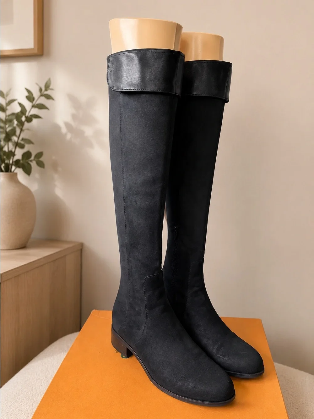 Chic Black Knee-High Boots | Classic Low Heel